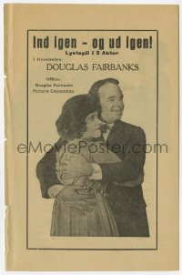 7a262 IN AGAIN OUT AGAIN Danish program 1920 Douglas Fairbanks tries to get arrested to see a girl!