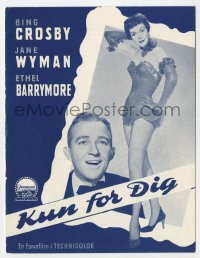 7a271 JUST FOR YOU Danish program 1953 different images of Bing Crosby & sexy Jane Wyman!