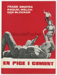 7a282 LADY IN CEMENT Danish program 1969 different images of Frank Sinatra & sexy Raquel Welch!