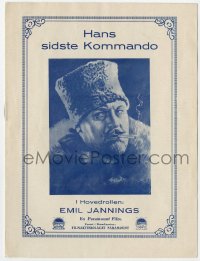 7a284 LAST COMMAND Danish program 1928 Josef von Sternberg, Best Actor Emil Jannings, different!