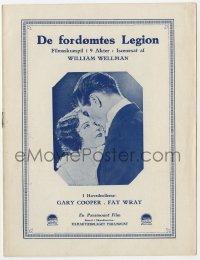 7a287 LEGION OF THE CONDEMNED Danish program 1928 different images of Gary Cooper & sexy Fay Wray!