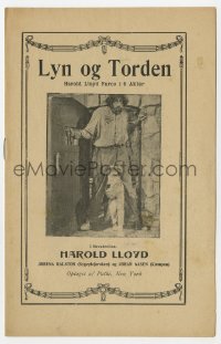 7a422 WHY WORRY Danish program 1923 different images of Harold Lloyd & giant John Aasen!