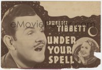 7a120 UNDER YOUR SPELL herald 1936 great images of singers Lawrence Tibbett & Wendy Barrie, rare!