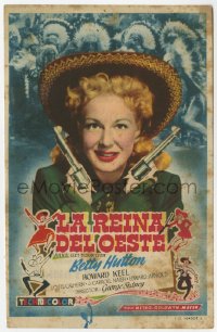 7a450 ANNIE GET YOUR GUN Spanish herald 1951 different image of sharpshooter Betty Hutton w/ guns!