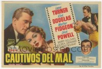 7a457 BAD & THE BEAUTIFUL Spanish herald 1954 Kirk Douglas, sexy Lana Turner & Walter Pidgeon!