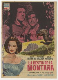 7a461 BEAST OF HOLLOW MOUNTAIN Spanish herald 1956 Guy Madison, Patricia Medina, dinosaur monster!
