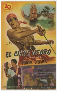 7a468 BLACK SWAN Spanish herald 1949 different art of swashbuckler Tyrone Power & Maureen O'Hara!