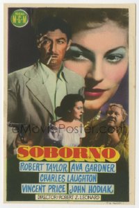 7a478 BRIBE Spanish herald 1951 Robert Taylor, sexy Ava Gardner, Charles Laughton, different!