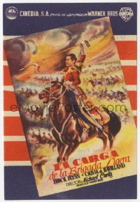7a491 CHARGE OF THE LIGHT BRIGADE Spanish herald R1962 different Raga art of Errol Flynn on horse!