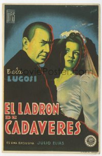 7a501 CORPSE VANISHES Spanish herald 1943 different Fernandez art of Bela Lugosi & Luana Walters!