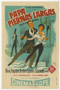 7a503 DADDY LONG LEGS Spanish herald 1958 Soligo art of Fred Astaire dancing with Leslie Caron!