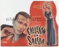 7a507 DEAD RECKONING 4pg die-cut Spanish herald 1948 art of Humphrey Bogart & sexy Lizabeth Scott!