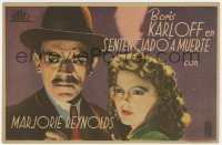 7a513 DOOMED TO DIE Spanish herald R1950s Boris Karloff as Mr. Wong & Marjorie Reynolds!