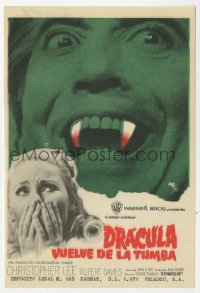 7a516 DRACULA HAS RISEN FROM THE GRAVE Spanish herald 1972 MCP art of vampire Christopher Lee!