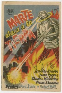 7a528 FLASH GORDON'S TRIP TO MARS Spanish herald 1947 different Baneo art of robot destroying city!