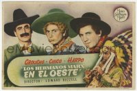 7a542 GO WEST Spanish herald 1944 different image of The Marx Bros. Groucho, Chico & Harpo!
