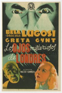 7a566 HUMAN MONSTER Spanish herald R1940s completely different art of Bela Lugosi, Edgar Wallace!