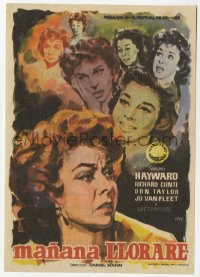 7a569 I'LL CRY TOMORROW Spanish herald 1959 different Jano art of Susan Hayward as Lillian Roth!