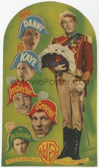 7a575 INSPECTOR GENERAL die-cut Spanish herald 1950 wacky different images of Danny Kaye in uniform!