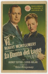 7a595 LADY IN THE LAKE Spanish herald 1947 different image of Robert Montgomery & Audrey Totter!
