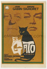 7a598 LE CHAT Spanish herald 1971 Simone Signoret, Jean Gabin, cool different art by Jano!