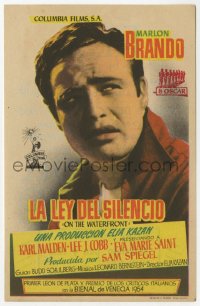 7a633 ON THE WATERFRONT Spanish herald 1955 directed by Elia Kazan, classic image of Marlon Brando!