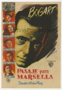 7a636 PASSAGE TO MARSEILLE Spanish herald 1948 great different art of Humphrey Bogart by Ramon!