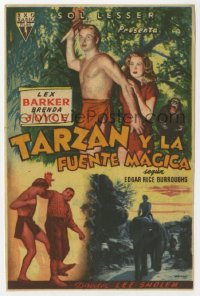 7a688 TARZAN'S MAGIC FOUNTAIN Spanish herald 1953 different art of Lex Barker & Brenda Joyce!