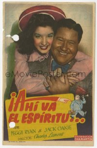 7a692 THAT'S THE SPIRIT Spanish herald 1947 different portrait of happy Peggy Ryan & Jack Oakie!