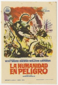 7a693 THEM Spanish herald 1962 Jano art of horror horde of giant bugs terrorizing people!
