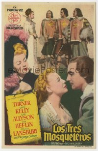 7a699 THREE MUSKETEERS Spanish herald 1949 Lana Turner, Gene Kelly, June Allyson, different images!