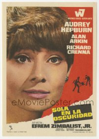 7a708 WAIT UNTIL DARK Spanish herald 1968 different close portrait of blind Audrey Hepburn!