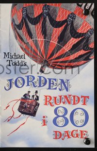 7a139 AROUND THE WORLD IN 80 DAYS Danish program 1958 David Niven, Cantinflas, balloon art!