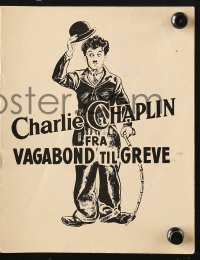 7a183 CHARLIE CHAPLIN FRA VAGABOND TIL GREVE black title Danish program 1960s art as The Tramp!