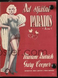 7a195 DESIRE Danish program R1952 Munch art of sexy jewel thief Marlene Dietrich, Gary Cooper!
