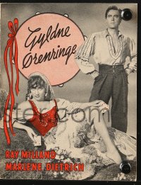 7a237 GOLDEN EARRINGS Danish program 1949 sexy gypsy Marlene Dietrich & Ray Milland, different!