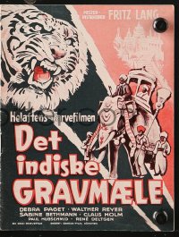 7a263 INDIAN TOMB Danish program 1959 Fritz Lang's Das indische Grabma, sexy Debra Paget!