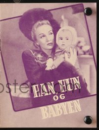 7a283 LADY IS WILLING Danish program 1949 pretty Marlene Dietrich, Fred MacMurray & Baby Corey!