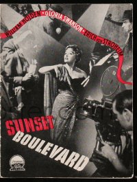 7a392 SUNSET BOULEVARD Danish program 1951 Gloria Swanson, William Holden, von Stroheim, different!
