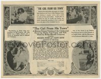 7a049 GIRL FROM HIS TOWN herald 1915 a drama of youth, love & rivalry life in the Smart Set, rare!