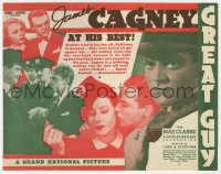 7a052 GREAT GUY herald 1936 James Cagney at his best with pretty Mae Clarke, great images!