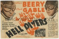 7a058 HELL DIVERS herald 1932 airplane pilots Clark Gable & Wallace Beery, Dorothy Jordan!