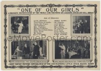 7a088 ONE OF OUR GIRLS herald 1914 Hazel Dawn in the famous international romance, ultra rare!
