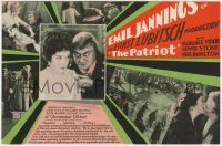 7a093 PATRIOT herald 1928 Emil Jannings, Florence Vidor, directed by Ernst Lubitsch, rare!