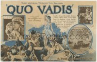 7a098 QUO VADIS herald 1924 art of Emil Jannings as Nero, Elena Sangro as Poppea, rare!