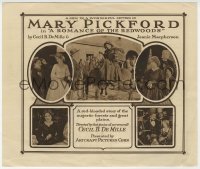 7a101 ROMANCE OF THE REDWOODS herald 1917 Mary Pickford, directed by Cecil B. DeMille, ultra-rare!