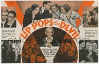 7a121 UP POPS THE DEVIL herald 1931 young Carole Lombard, Stu Erwin, Gallagher, Tashman, rare!