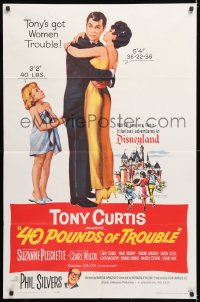 7b013 40 POUNDS OF TROUBLE 1sh 1963 Tony Curtis has women trouble, Suzanne Pleshette!
