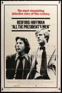7b065 ALL THE PRESIDENT'S MEN 1sh 1976 Dustin Hoffman & Robert Redford as Woodward & Bernstein!