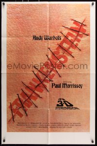 7b089 ANDY WARHOL'S FRANKENSTEIN 3D int'l 1sh 1974 Paul Morrissey, great image of title in stitches!